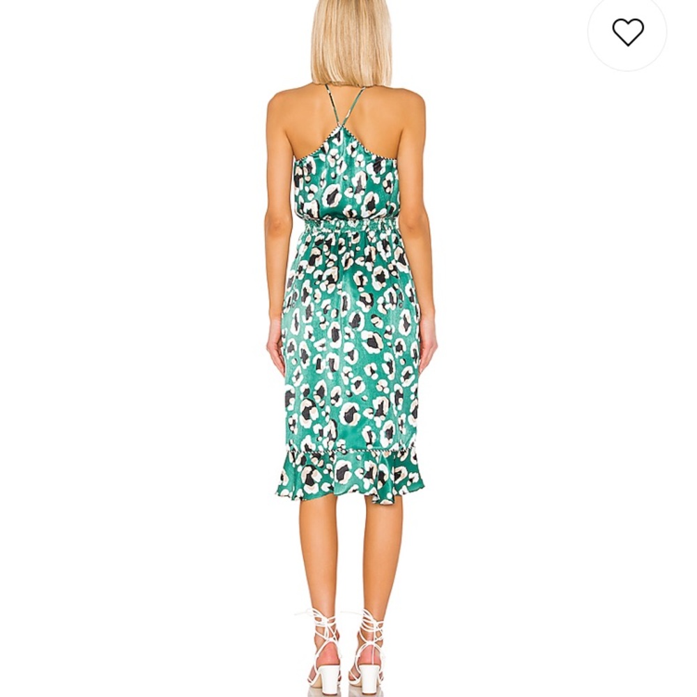 NWOT REVOLVE Baye Midi in Green Leopard Dress - Picture 3 of 3